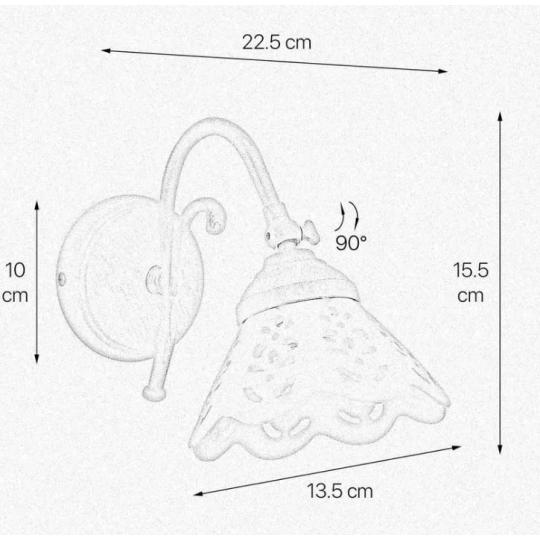 klasicky vidiecky maly nastenny lampa porcelanova perforovany tienidlo vintage bodove svietidlo stredomorsky sedliacky dom balaton svietidla lameridiana osvetlenie rozmer.jpg